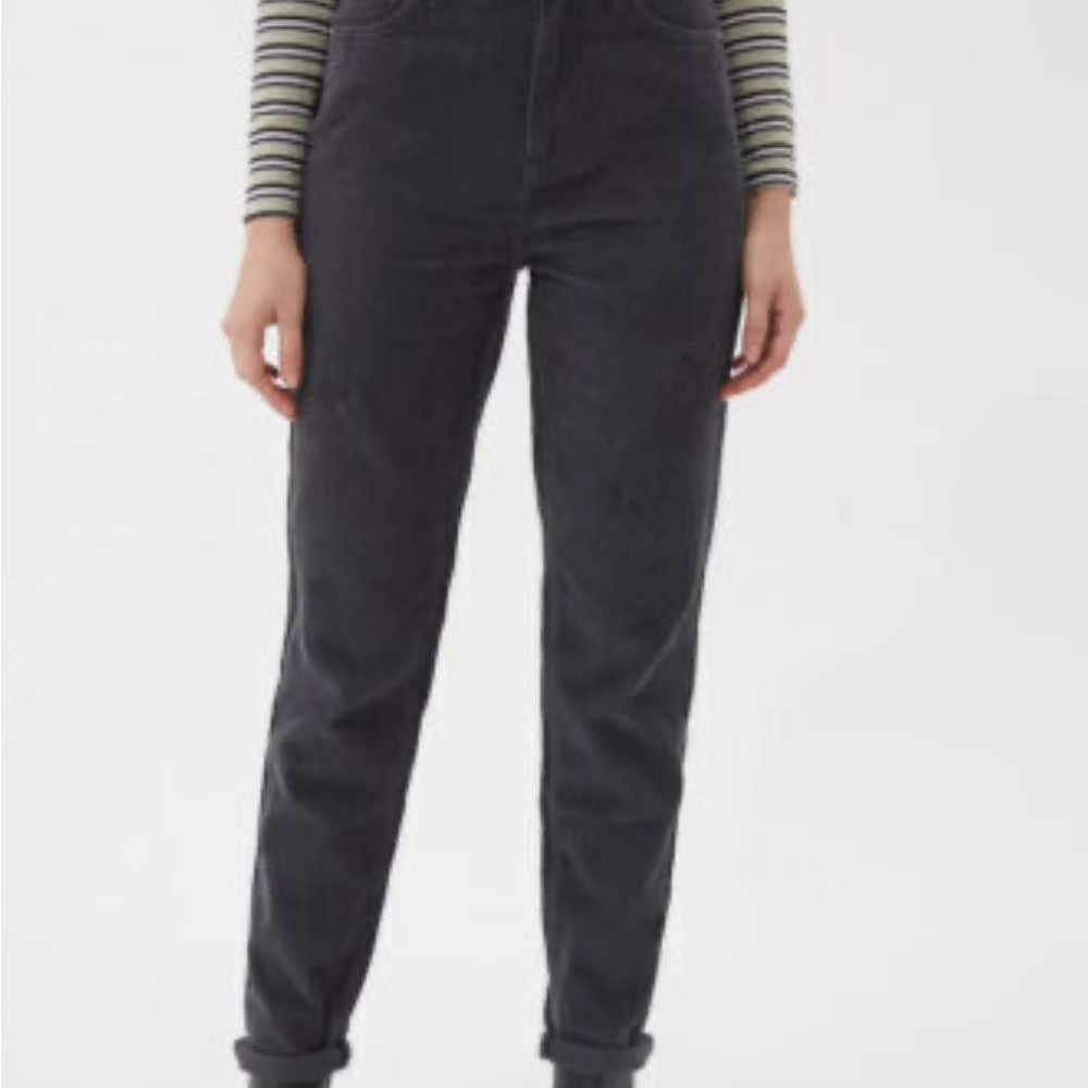 Women's Black Corduroy Mom Jeans